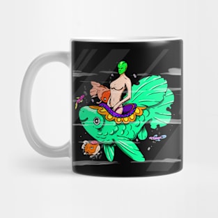 alien masked fish queen Mug